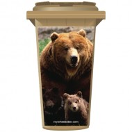 3 Brown Bears Wheelie Bin Sticker Panel